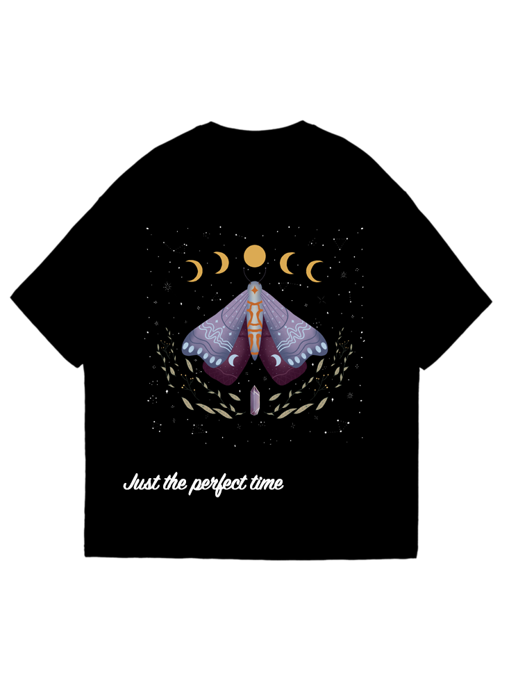 Tell time Oversize Black Tshirt