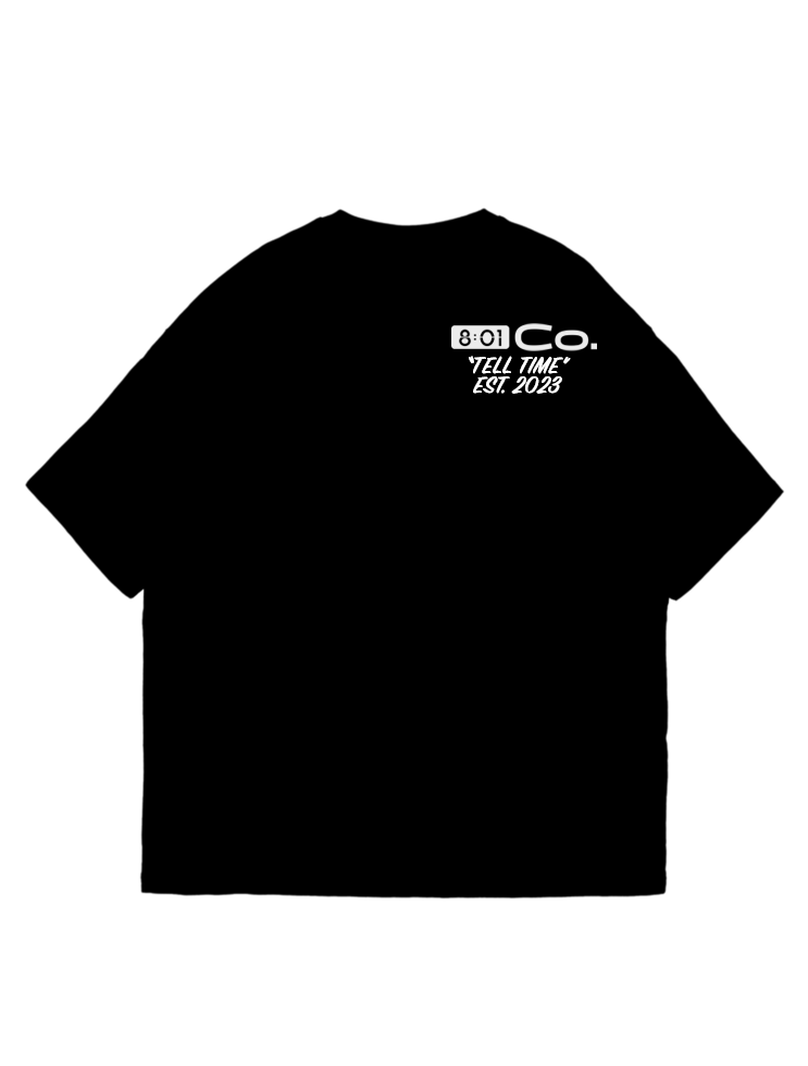 Tell time Oversize Black Tshirt